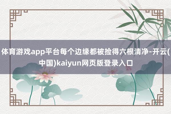 体育游戏app平台每个边缘都被捡得六根清净-开云(中国)kaiyun网页版登录入口